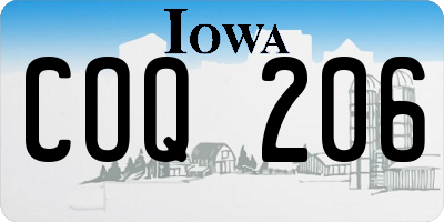 IA license plate COQ206