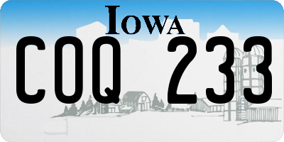 IA license plate COQ233