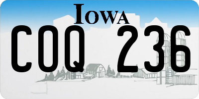 IA license plate COQ236