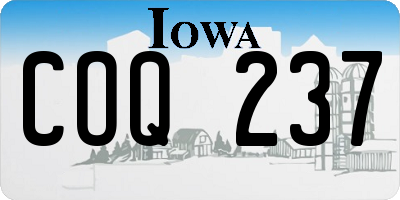 IA license plate COQ237