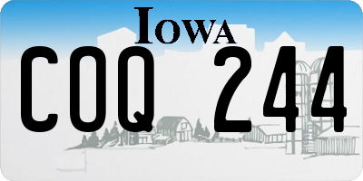 IA license plate COQ244