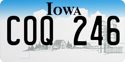 IA license plate COQ246