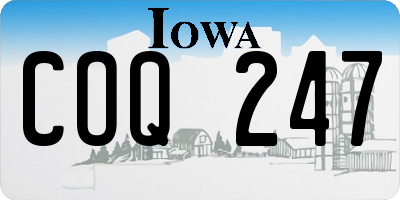 IA license plate COQ247