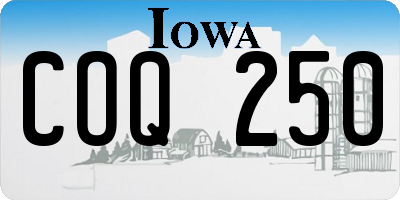 IA license plate COQ250