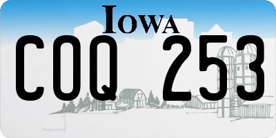 IA license plate COQ253
