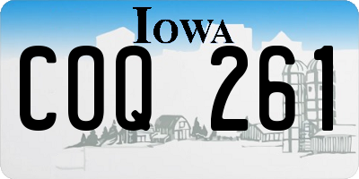 IA license plate COQ261