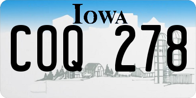 IA license plate COQ278