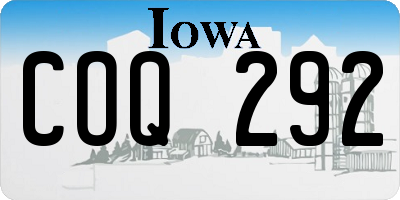 IA license plate COQ292