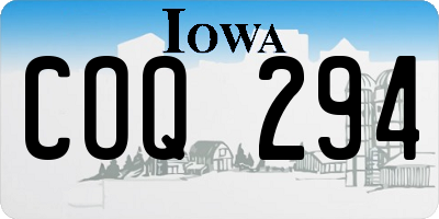 IA license plate COQ294