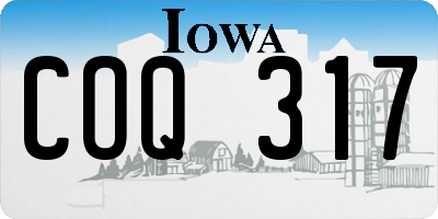 IA license plate COQ317