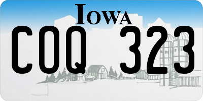 IA license plate COQ323