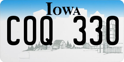 IA license plate COQ330