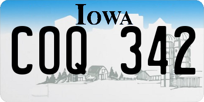 IA license plate COQ342