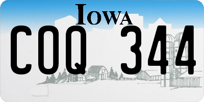 IA license plate COQ344