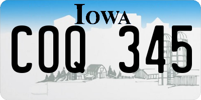 IA license plate COQ345