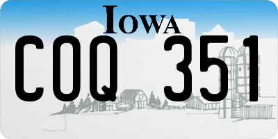 IA license plate COQ351