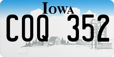 IA license plate COQ352