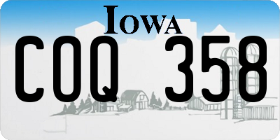 IA license plate COQ358