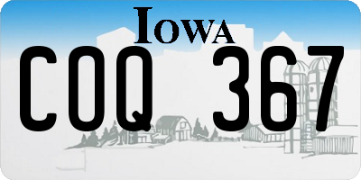 IA license plate COQ367