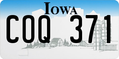 IA license plate COQ371