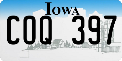 IA license plate COQ397