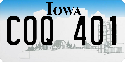 IA license plate COQ401