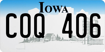IA license plate COQ406