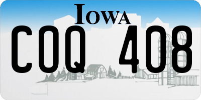 IA license plate COQ408