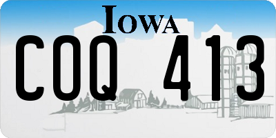 IA license plate COQ413
