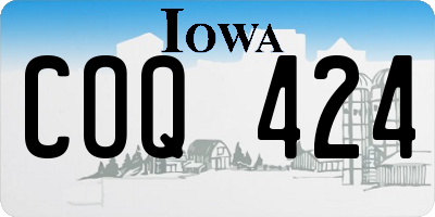 IA license plate COQ424