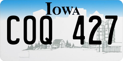 IA license plate COQ427