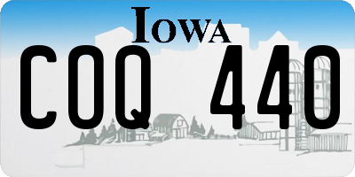 IA license plate COQ440