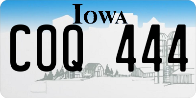 IA license plate COQ444