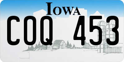 IA license plate COQ453