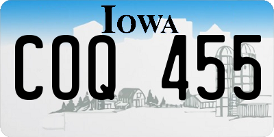 IA license plate COQ455