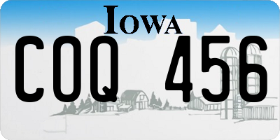 IA license plate COQ456