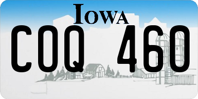 IA license plate COQ460