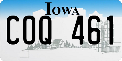 IA license plate COQ461