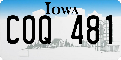 IA license plate COQ481