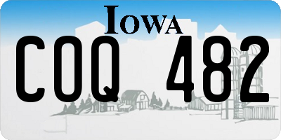IA license plate COQ482