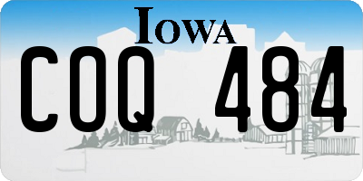 IA license plate COQ484