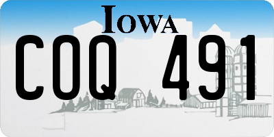 IA license plate COQ491