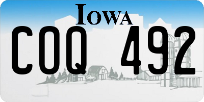 IA license plate COQ492