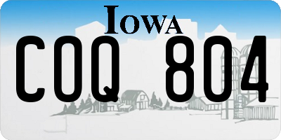 IA license plate COQ804