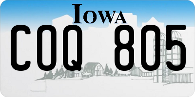 IA license plate COQ805