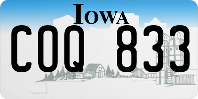 IA license plate COQ833