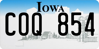 IA license plate COQ854
