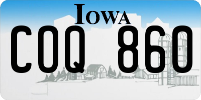 IA license plate COQ860