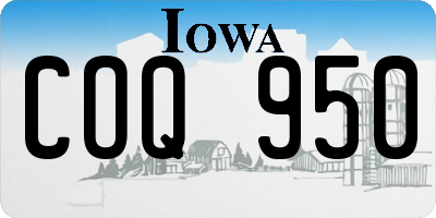 IA license plate COQ950
