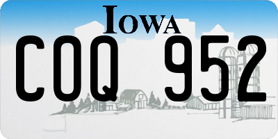 IA license plate COQ952